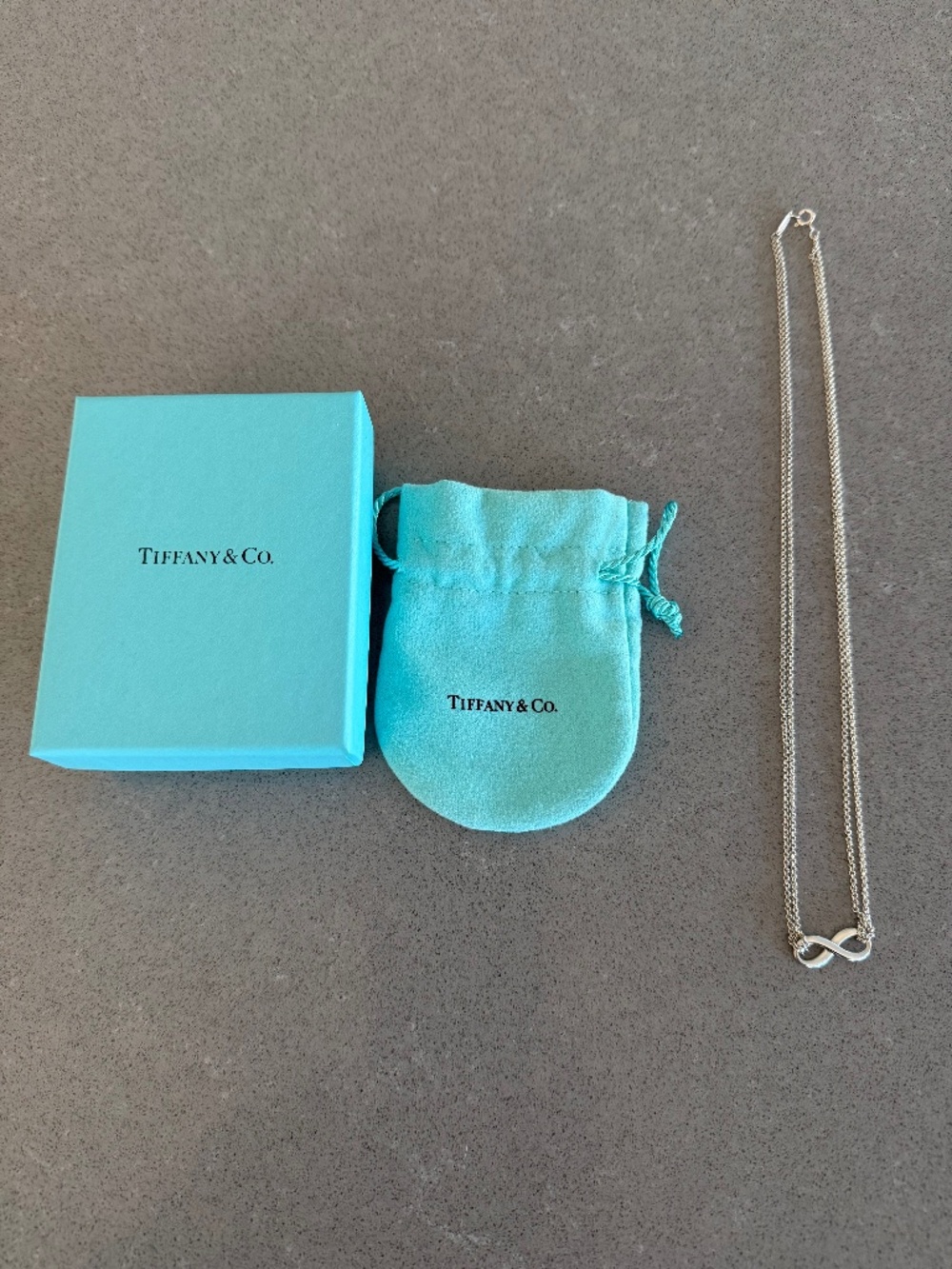 Tiffany&Co Sterling Silver 18" Infinity Double Chain Necklace NWOT